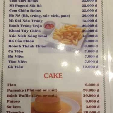 Thực đơn- Relax House Coffee