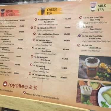 Thực đơn- Cafe Royaltea - Phổ Quang