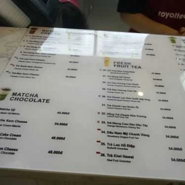 Thực đơn- Cafe Royaltea Shanghai - Nguyễn Hồng Đào