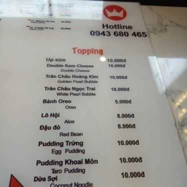 Thực đơn- Cafe Royaltea Shanghai - Nguyễn Hồng Đào