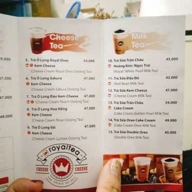 Thực đơn- Cafe Royaltea - Trà Sữa Hồng Kông - 444A Cộng Hòa