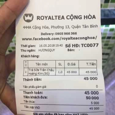 Tổng hợp- Cafe Royaltea - Trà Sữa Hồng Kông - 444A Cộng Hòa