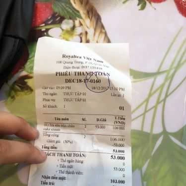 Tổng hợp- Cafe RoyalTea Việt Nam - Quang Trung