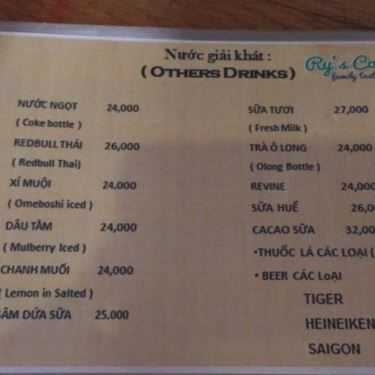 Thực đơn- Ry's Coffee - Family Taste