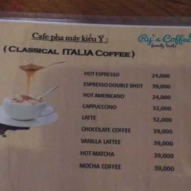 Thực đơn- Ry's Coffee - Family Taste