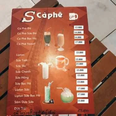 Thực đơn- S Cà Phê