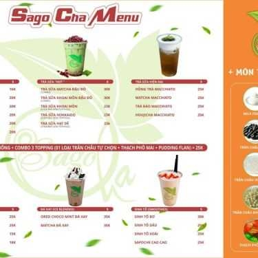 Thực đơn- Cafe Trà Sữa Sago Cha