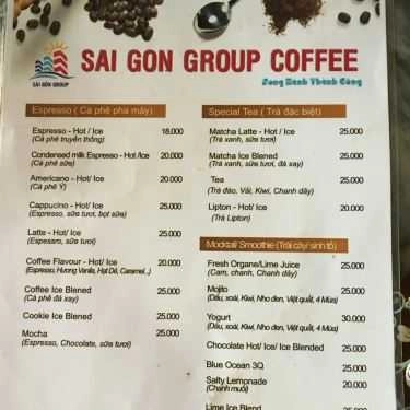 Thực đơn- Sai Gon Group Coffee