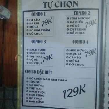 Thực đơn- Quán Nhậu Sài Gòn Nướng - Chung Cư K26