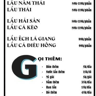 Thực đơn- Quán Nhậu Sài Gòn Nướng - Chung Cư K26