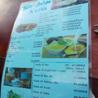 Thực đơn- Sài Gòn Xưa Cafe - Đường Số 9A