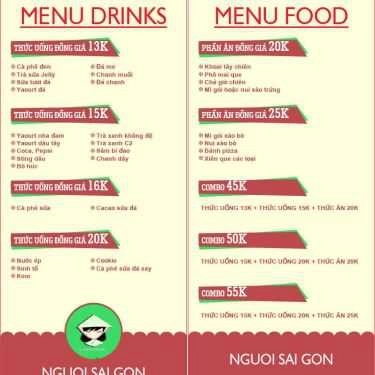 Thực đơn- Cafe Saigoniz Cuisine