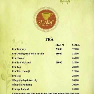 Thực đơn- Salamat - Coffee & Tea