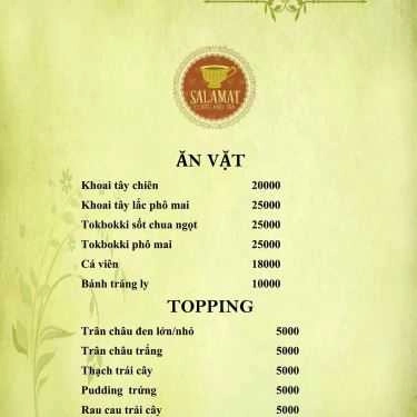Thực đơn- Salamat - Coffee & Tea