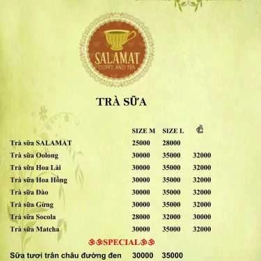 Thực đơn- Salamat - Coffee & Tea