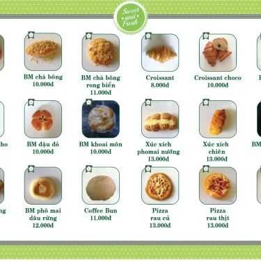 Thực đơn- Tiệm Bánh SAM's Bakery
