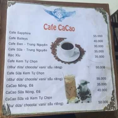 Thực đơn- Saphire Cafe