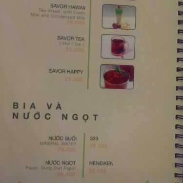 Thực đơn- Savoure Cafe - Trần Nhật Duật