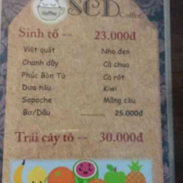 Thực đơn- SCD Cafe