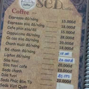 Thực đơn- SCD Cafe
