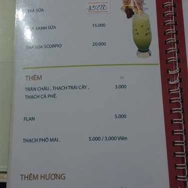 Thực đơn- Scorpio Cafe