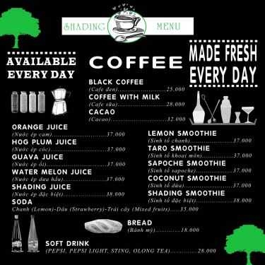 Thực đơn- Shading Cafe