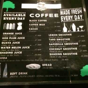 Thực đơn- Shading Cafe