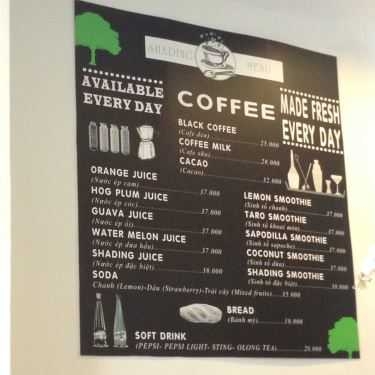Thực đơn- Shading Cafe