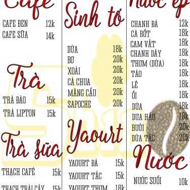 Thực đơn- Shino - Cafe, Trà Sữa & Nước Ép