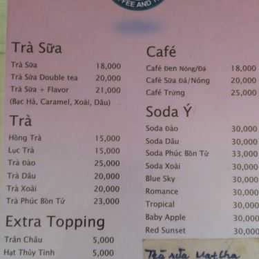 Thực đơn- Simple Life - Coffee & Tea