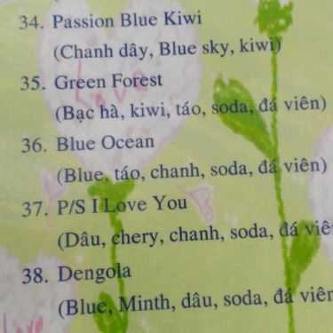 Thực đơn- Cafe Sinh Tố 246 - Ăn Vặt Vỉa Hè