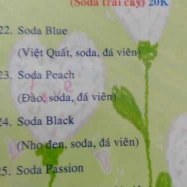 Thực đơn- Cafe Sinh Tố 246 - Ăn Vặt Vỉa Hè