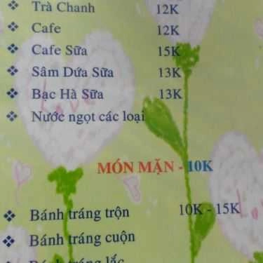 Thực đơn- Cafe Sinh Tố 246 - Ăn Vặt Vỉa Hè