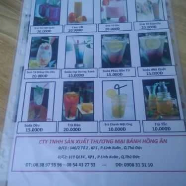 Thực đơn- Tiệm Bánh Hồng Ân Bakery