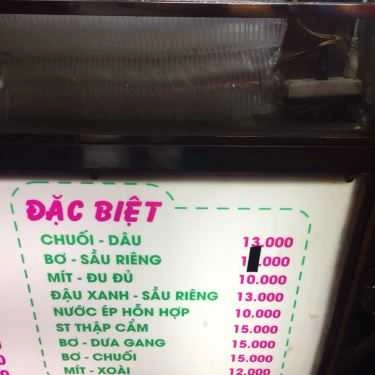 Thực đơn- Ăn vặt Sinh Tố