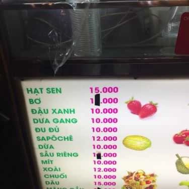 Thực đơn- Ăn vặt Sinh Tố