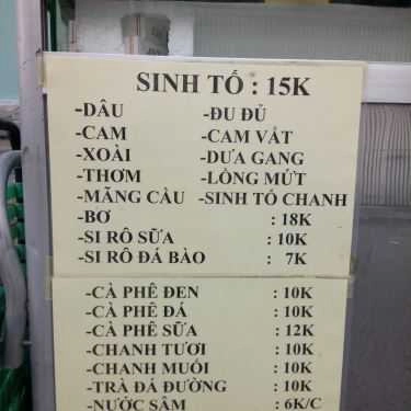 Thực đơn- Ăn vặt Sinh Tố, Cafe & Giải Khát