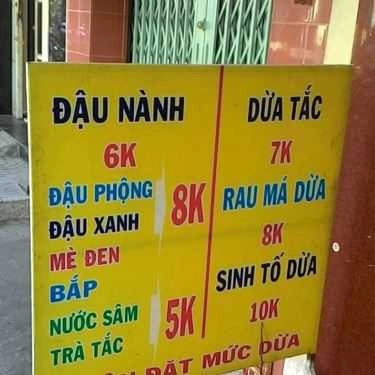 Thực đơn- Ăn vặt Sinh Tố & Nước Ép - Tuệ Tĩnh