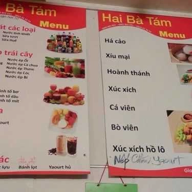 Thực đơn- Ăn vặt Sinh Tố Hai Bà Tám