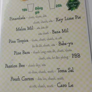 Thực đơn- Cafe Jojo Smoothies - Nguyễn Trọng Tuyển