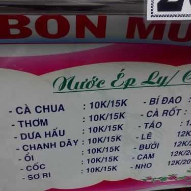 Thực đơn- Ăn vặt Bốn Mùa - Sinh Tố & Nước Ép