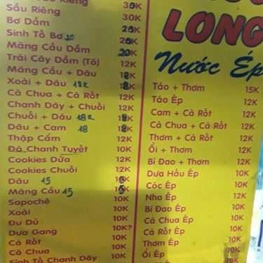 Thực đơn- Ăn vặt Sinh Tố Phúc Long
