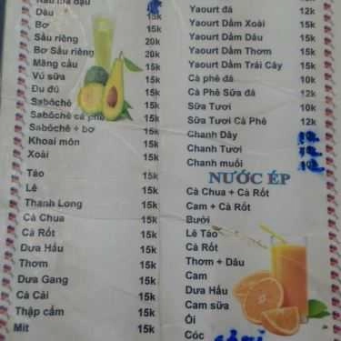 Thực đơn- Ăn vặt Quán 93 - Sinh Tố, Bánh Flan & Trái Cây Tô