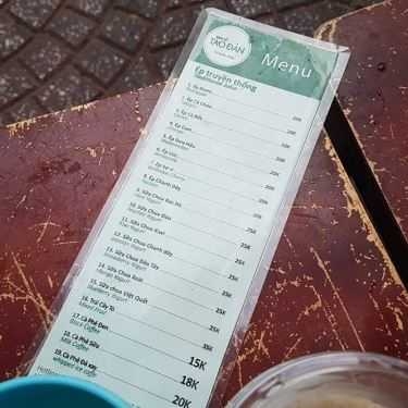 Thực đơn- Cafe Sinh Tố Tao Đàn - Lý Văn Phức