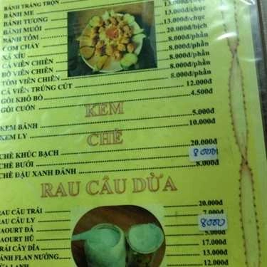 Thực đơn- Cafe Sinh Tố Trang