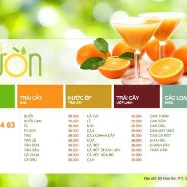 Thực đơn- Cafe Sinh Tố Vườn