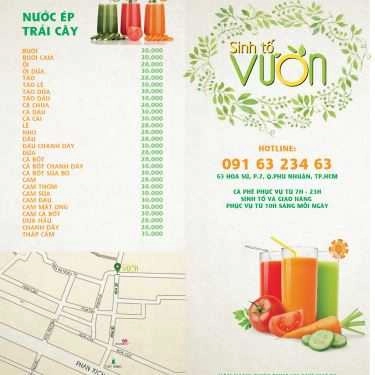 Thực đơn- Cafe Sinh Tố Vườn