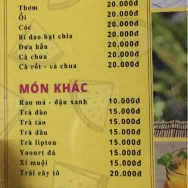 Thực đơn- Ăn vặt Sinh Tố Xệ