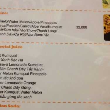 Thực đơn- Cafe Smoothie A Holic