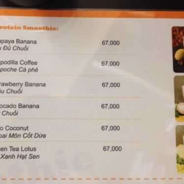 Thực đơn- Cafe Smoothie A Holic